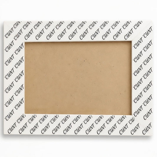 Repeating cunt pattern wooden frame
