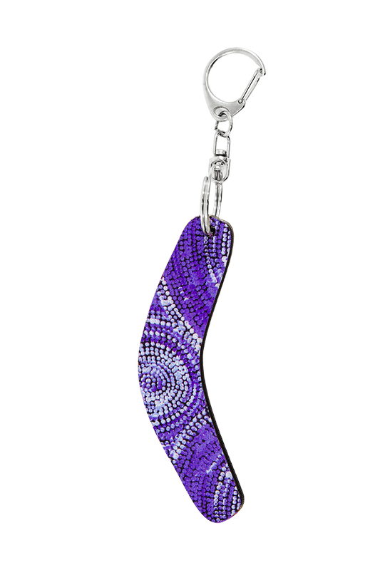 Boomerang Shape Wooden Keyring (Australian Made) - Sabrina Robertson