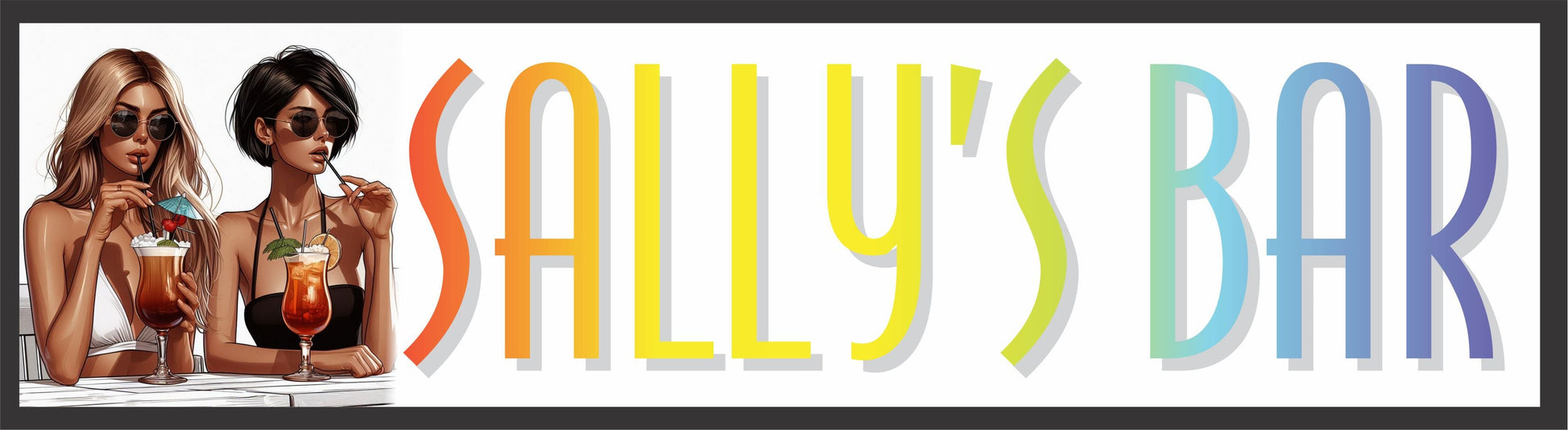 Bar Runner Colourful - Personalised - Fair Dinkum Gifts