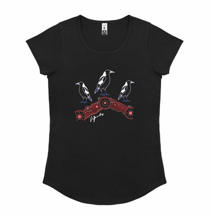Ladies Scoop Neck T-Shirt - Magpies