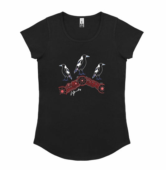 Ladies Scoop Neck T-Shirt - Magpies