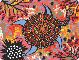 Set of 6 Placemats Art Down Under - Sea Water Turtle Dreaming