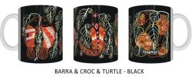 Graham Kenyon Mug in Gift Box - Croc, Barra and Turtle Design - 4 Colours To Choose From