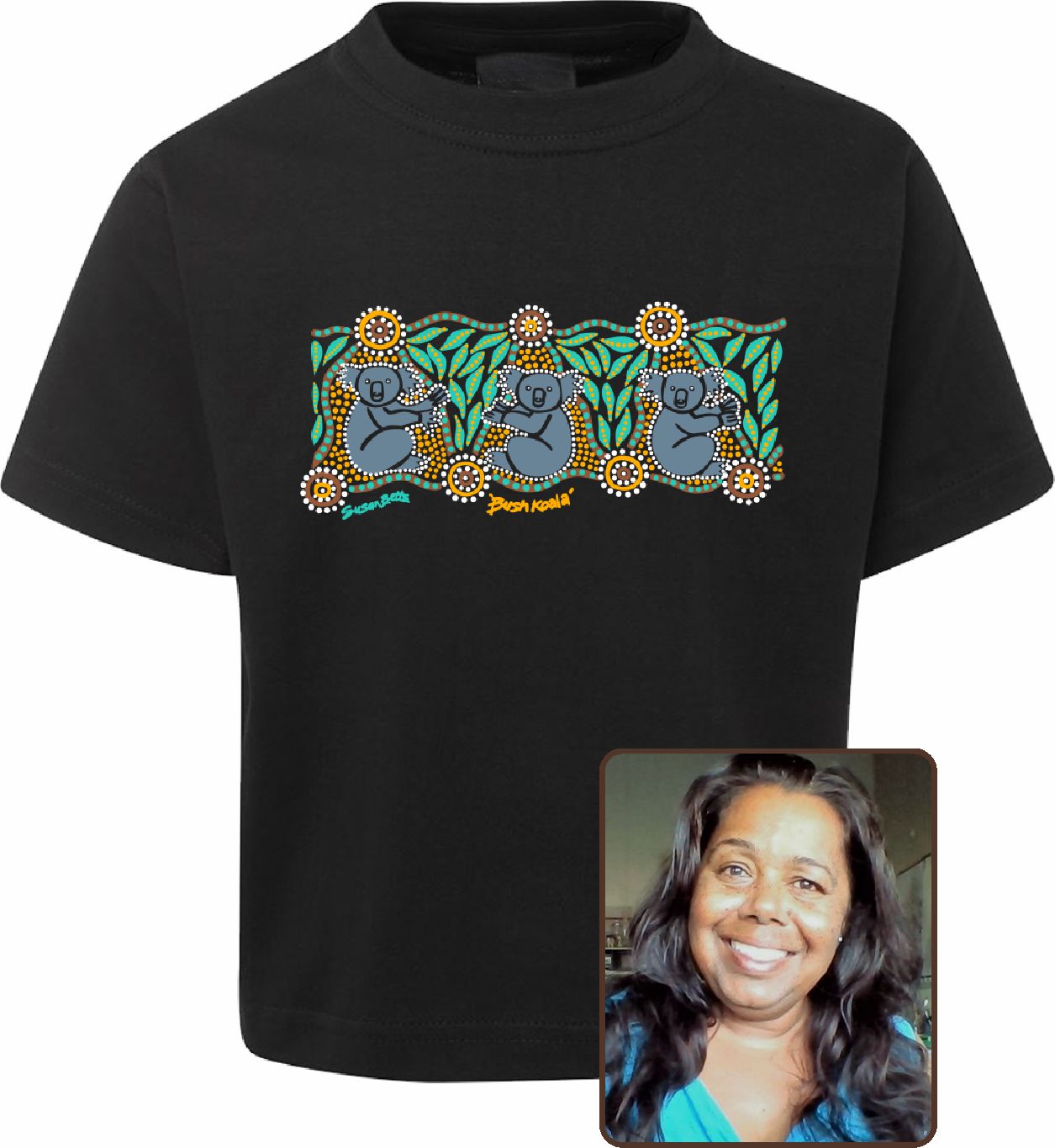T Shirt Kids Regular Fit - Susan Betts, Bush Koala Design - Fair Dinkum Gifts