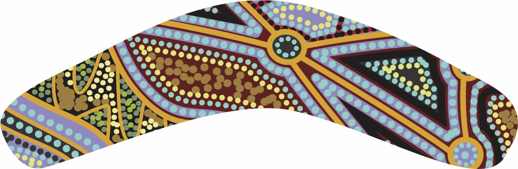 Wooden Magnet (Australian Made) Boomerang Shape - Guldu Season By Shane Wright