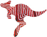 Kangaroo Shaped Flexi Magnet - Thomas Tjapaltjarri