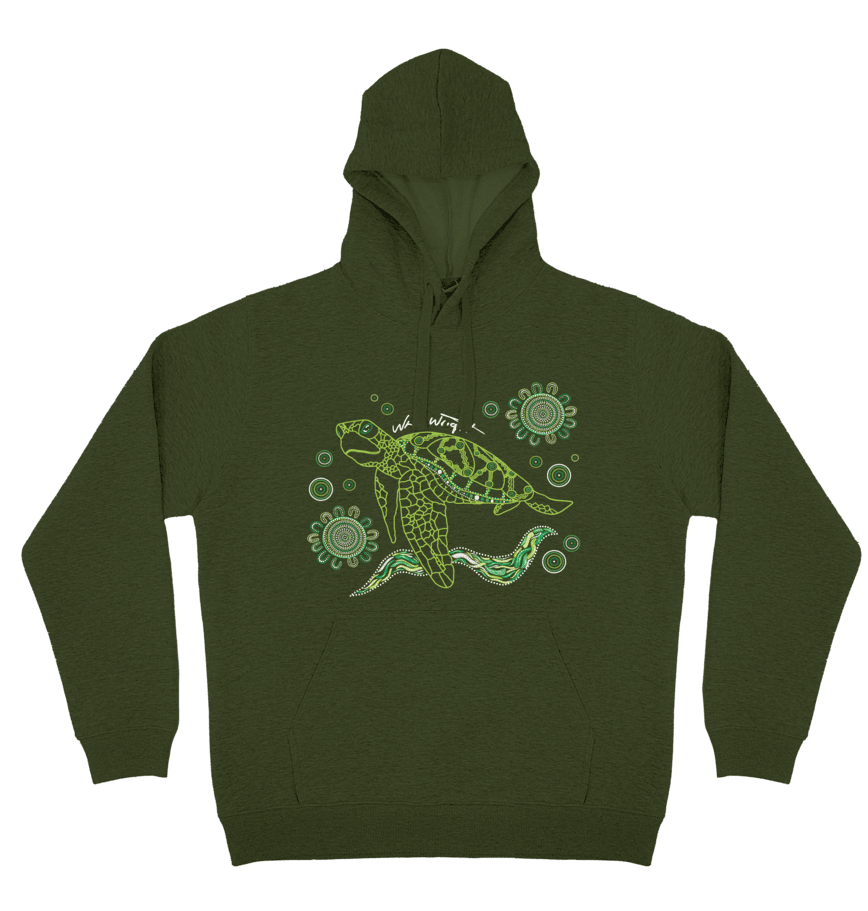 Adults Cozy Hoodie - Turtle By Nina Wright