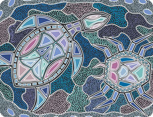 Set of 6 Placemats Art Down Under - Turtle Nesting