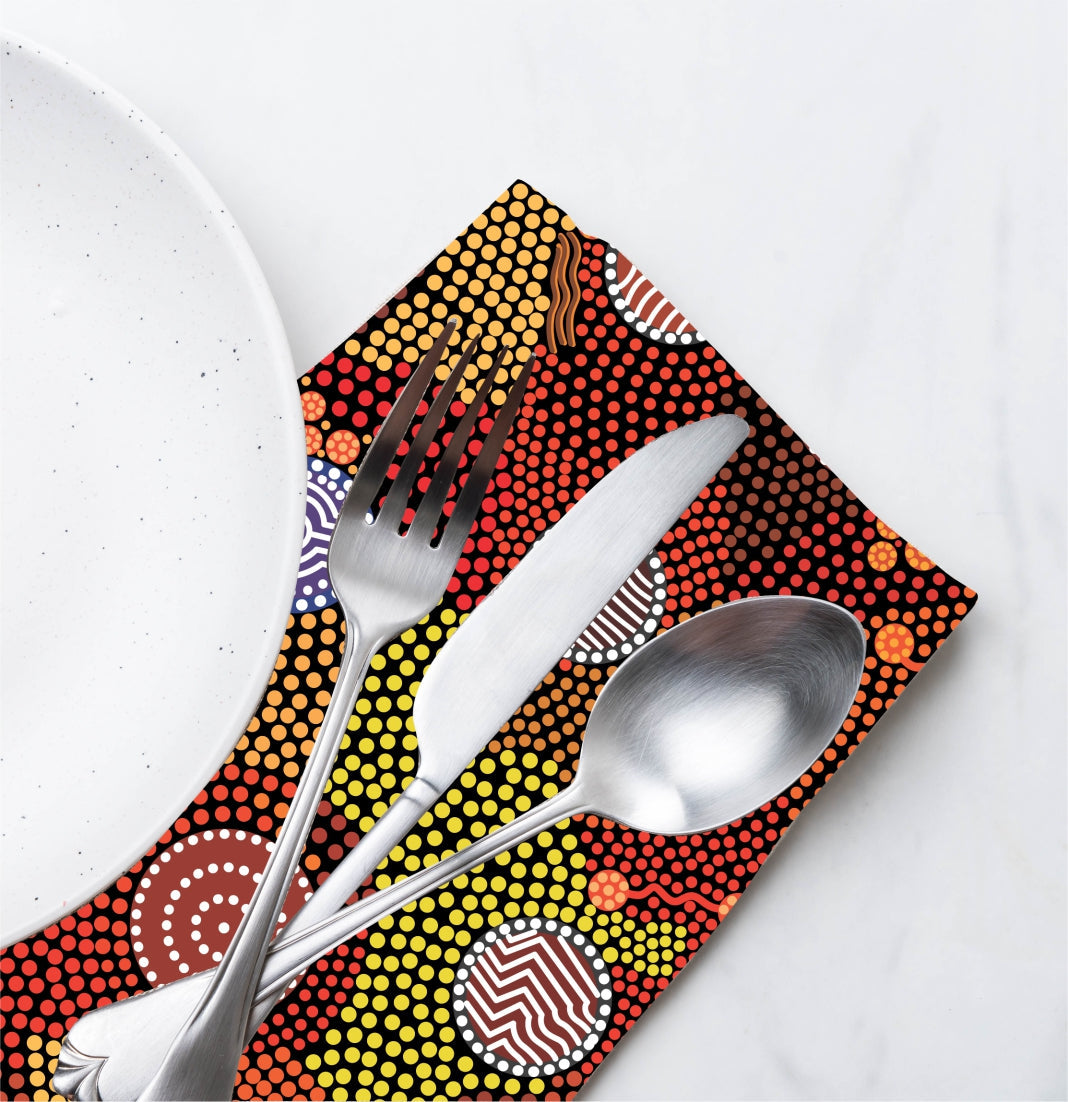 Aboriginal Napkins (Set of 4) - Fair Dinkum Gifts
