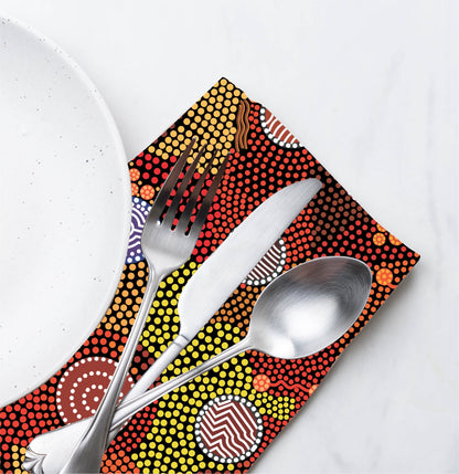 Aboriginal Napkins (Set of 4) - Fair Dinkum Gifts