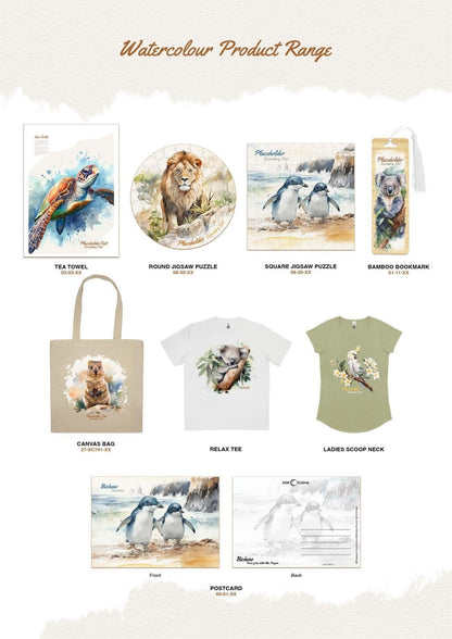 Set of 6 Placemats - Watercolour Cockatoo - Fair Dinkum Gifts