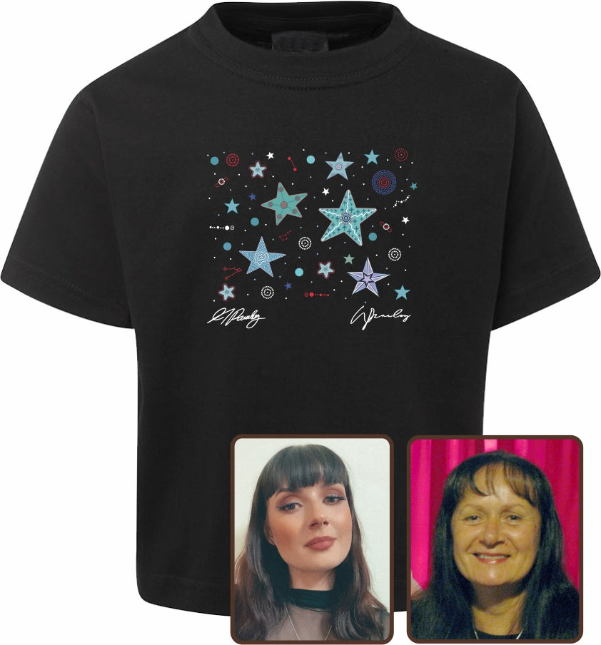 T Shirt Kids Regular Fit - Wendy and Alisha Pawley, Dreamtime Stars Design