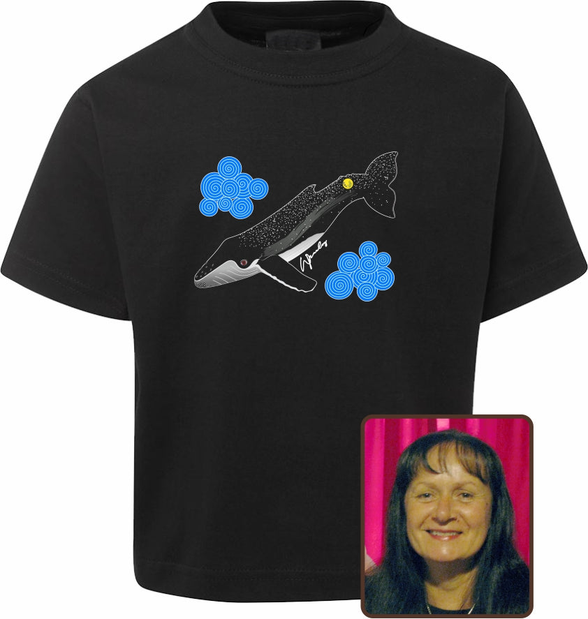 T Shirt Kids Regular Fit - Wendy Pawley, Whale and Moon Design