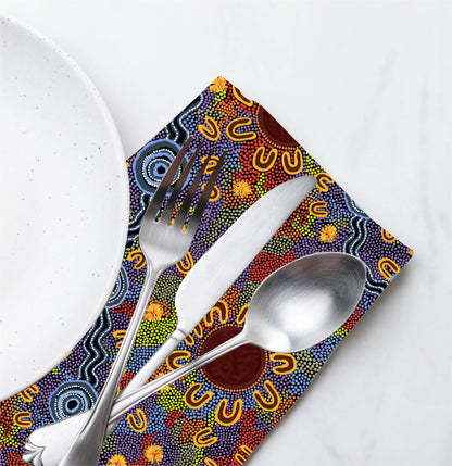 Aboriginal Napkins (Set of 4) - Fair Dinkum Gifts
