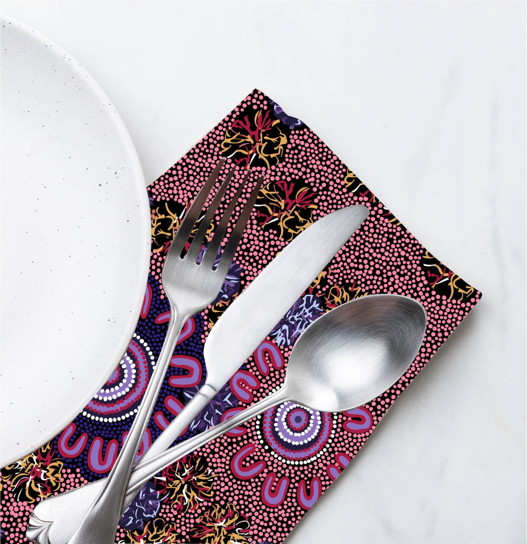 Aboriginal Napkins (Set of 4) - Fair Dinkum Gifts
