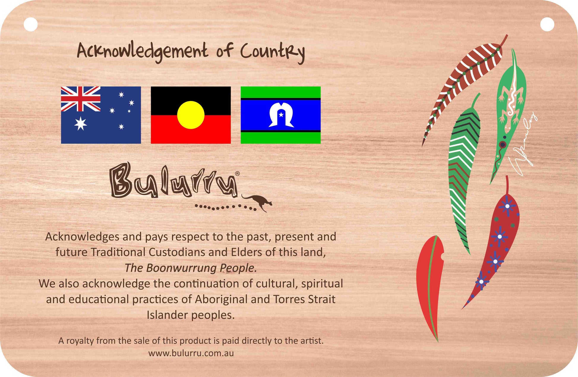 Customised Acknowledgement of Country - 287mm x 187mm - Fair Dinkum Gifts