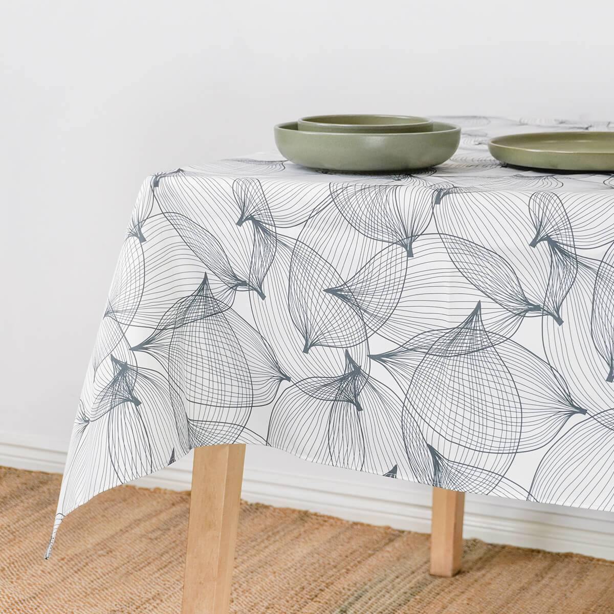 Waste2Wear Australian made Tablecloth Leaf Pattern - Red Earth Market