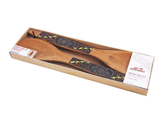 Wooden Spoon Set - On Walkabout Ochre By Karen Taylor