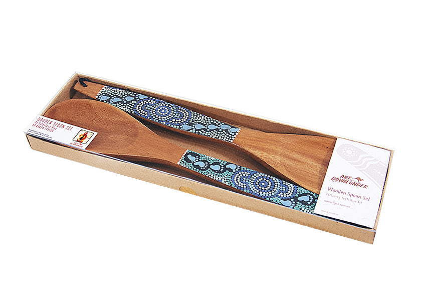 Wooden Spoon Set - On Walkabout Blue By Karen Taylor