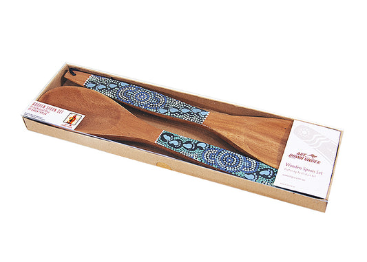 Wooden Spoon Set - On Walkabout Blue By Karen Taylor