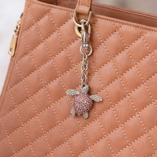 Bling Keyring - Pink Turtle