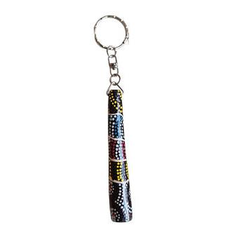 Hand Painted Didgeridoo Keyring - Cindy Wallace Circles - Fair Dinkum Gifts