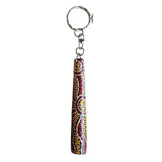 Hand Painted Didgeridoo Keyring - Alison Munti Riley Yellow Red