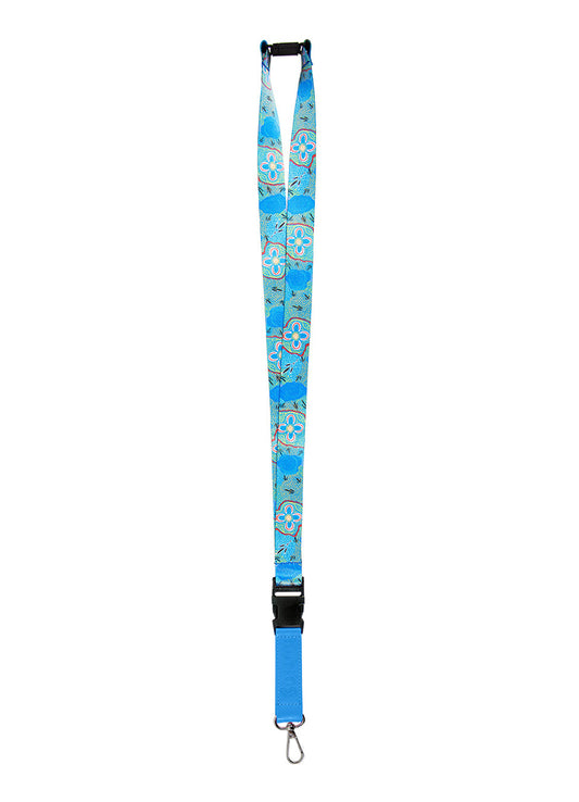 Lanyard With PU Leather Strap - Bush Tucker Gathering By Glenny Naden