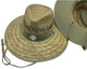Wide Brim Straw Hat With Khaki Trim And Chin Strap - fair-dinkum-gifts
