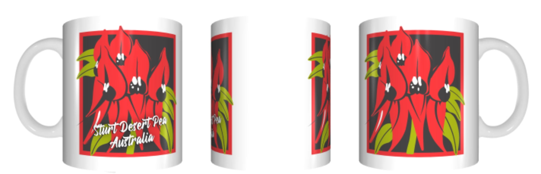Sturt Desert Pea Australia Mug Cup 325ml Gift Aussie South Australia Emblem - fair-dinkum-gifts