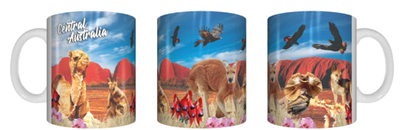 CENTRAL AUSTRALIA Montage Mug Cup 325ml Gift Aussie Australia Northern Territory - fair-dinkum-gifts