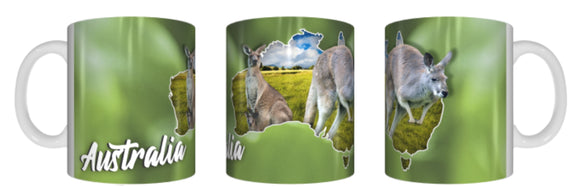 ROO COUNTRY JUMPING KANGAROO AUSTRALIA Mug 325ml Gift Native Aussie Australia Animal Wildlife - fair-dinkum-gifts