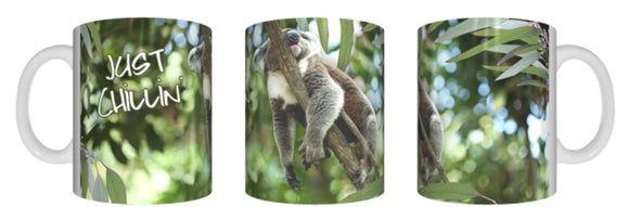 JUST CHILLIN SLEEPING KOALA Mug 325ml Gift Native Aussie Australia Animal Wildlife - fair-dinkum-gifts