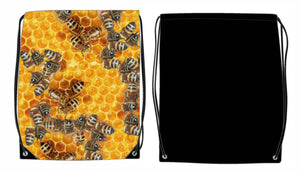 Nylon Drawstring BackPack Bag Honey Bees