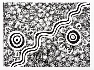 Bulurru Aboriginal Art Canvas Print  Unstretched - Women Amongst The Spinifex By Merryn Apma Daley