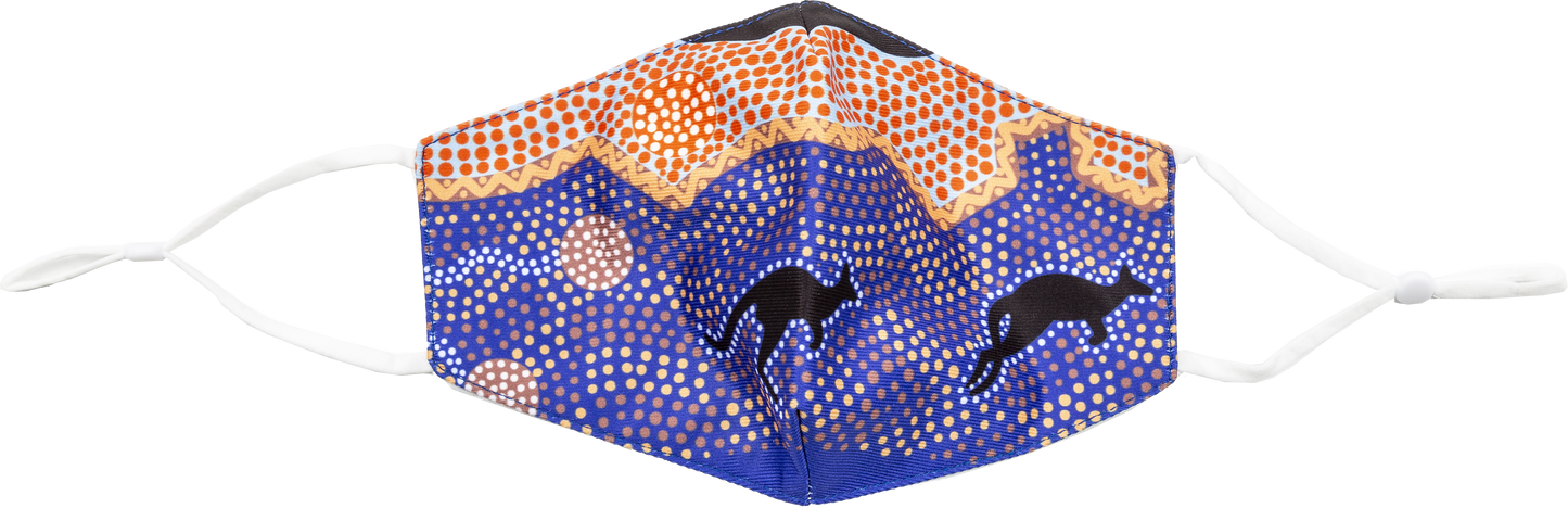 NEW DESIGNS Bulurru Aboriginal Design Face Mask Adult Adjustable