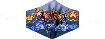 NEW DESIGNS Bulurru Aboriginal Design Face Mask Adult Adjustable