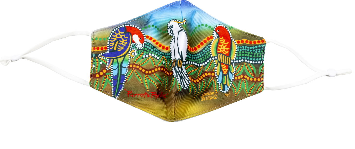 NEW DESIGNS Bulurru Aboriginal Design Face Mask Adult Adjustable