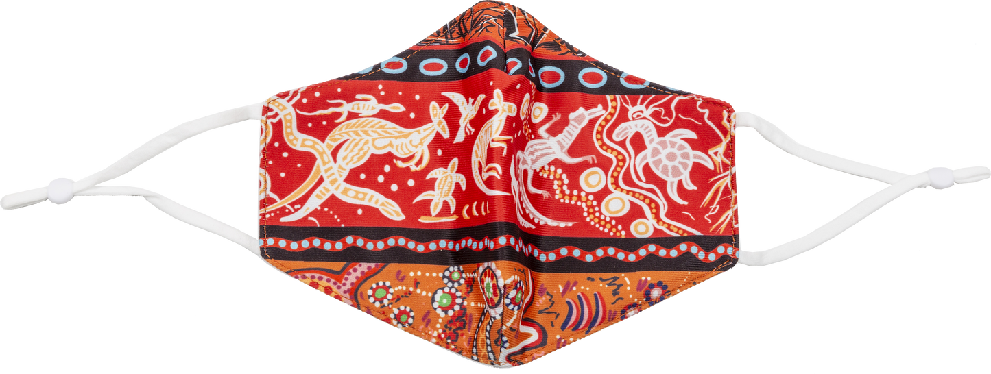 NEW DESIGNS Bulurru Aboriginal Design Face Mask Adult Adjustable