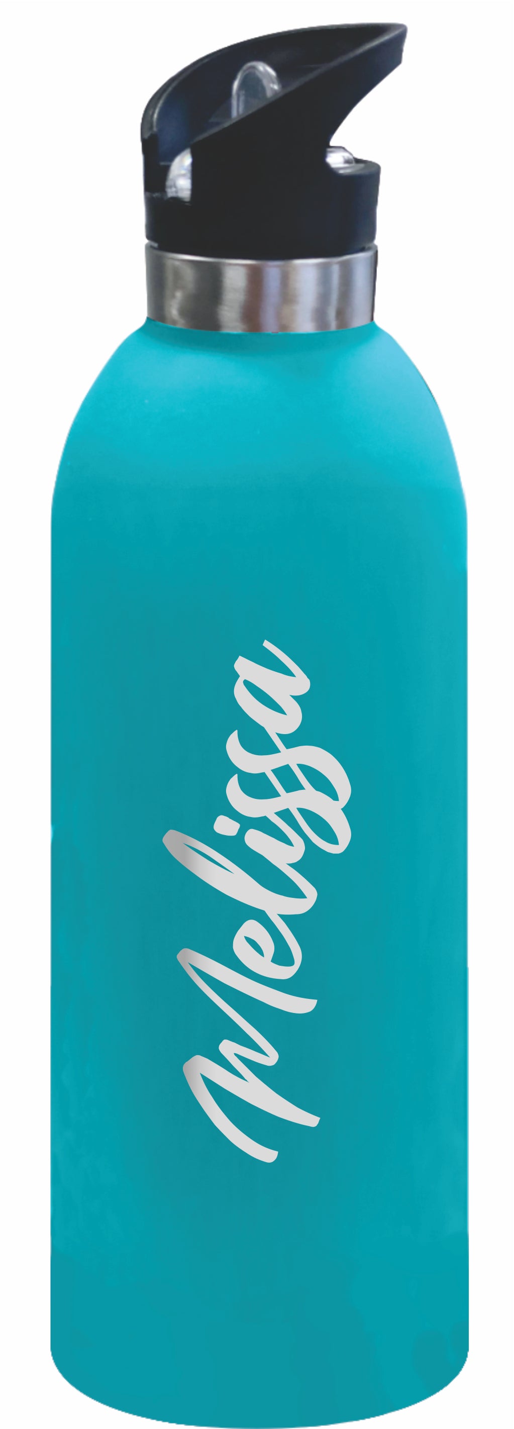 1 LITRE Personalised Drink Bottle LARGE Stainless Steel Laser Engraved Colour Rubber Paint Coating Matte - fair-dinkum-gifts