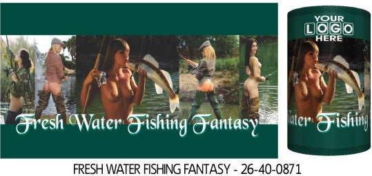 Fresh Water Fishing Fantasy Sexy Aussie Babes Stubby Holder