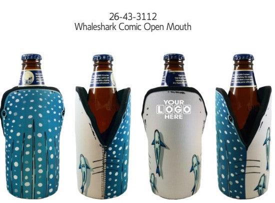 Whaleshark Open Mouth Stubby Holder Drink Cooler Can Holder Neoprene - fair-dinkum-gifts