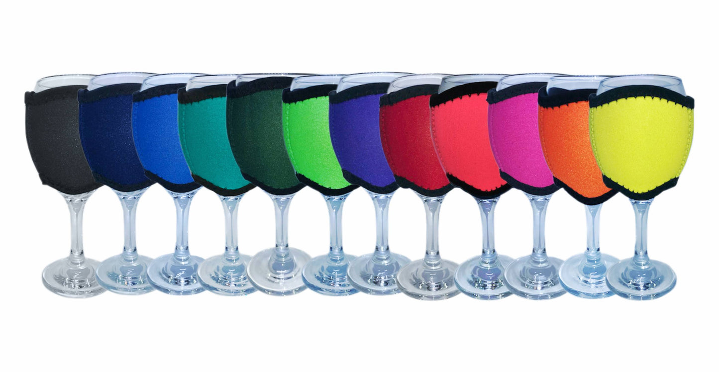 Wine Glass Cooler Pack of 4 Drink Holder Neoprene Choose Your Designs Or Colours - fair-dinkum-gifts