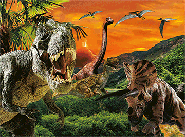 3D Dinosaur Montage Placemat Pack of 2 or 4 Lenticular Design Graphic Montage - fair-dinkum-gifts