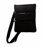 Croc Skin 3 Compartment Zip Bag Crocodile Skin Travel Bag Mens Womens Unisex Neoprene - Black Red Brown Green - fair-dinkum-gifts