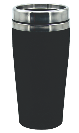 Personalised Rubber Coated Travel Mug LARGE 475ml Gift Cup Choose Your Colour - fair-dinkum-gifts