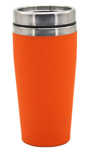 Personalised Rubber Coated Travel Mug LARGE 475ml Gift Cup Choose Your Colour - fair-dinkum-gifts