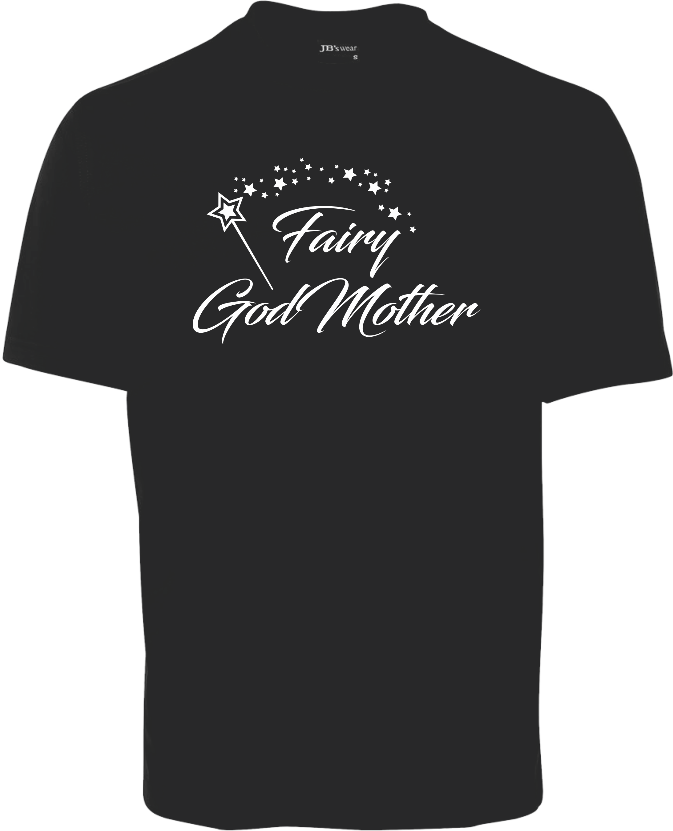 FAIRY GODMOTHER T SHIRT BLACK OR WHITE FDG01 1HT 23033 Fair Dinkum Gifts