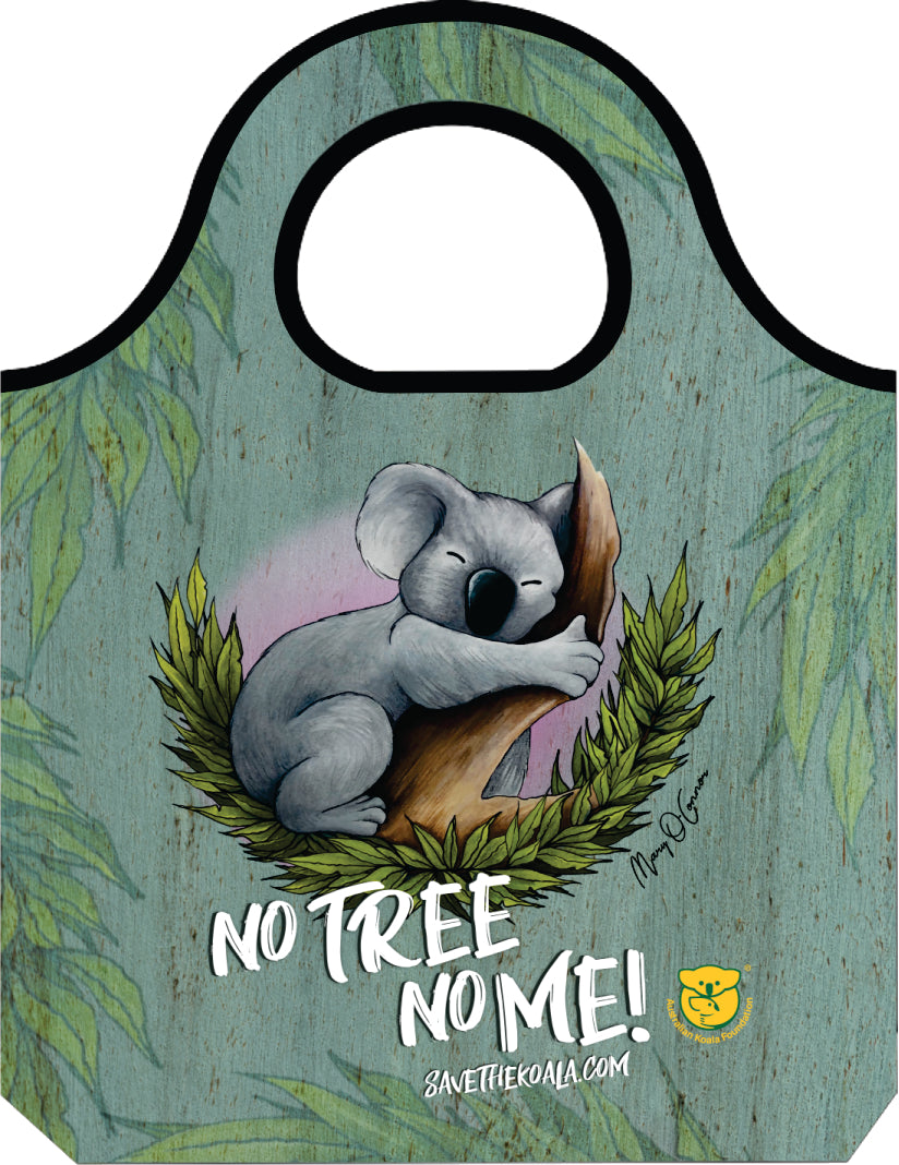KOALA FOUNDATION RE-USEABLE SHOPPING BAG IN POUCH NO TREE NO ME - fair-dinkum-gifts
