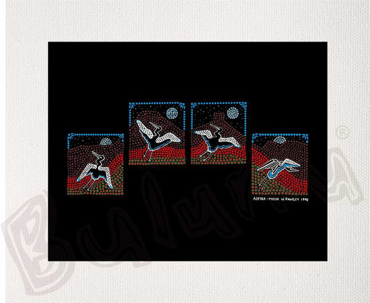 Bulurru Aboriginal Art Canvas Print Unstretched - Alkina Moon By Wendy Pawley